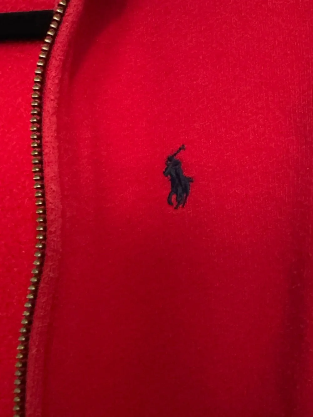 Ralph Lauren Kids Bright Red Full-Zip Hoodie with Polo Logo - Picture 3 of 5